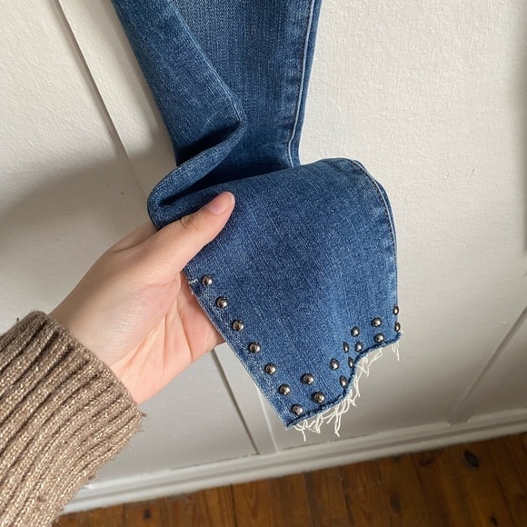 FRAME Le High Skinny Rae Slit Stud Jeans - Picture 5 of 9